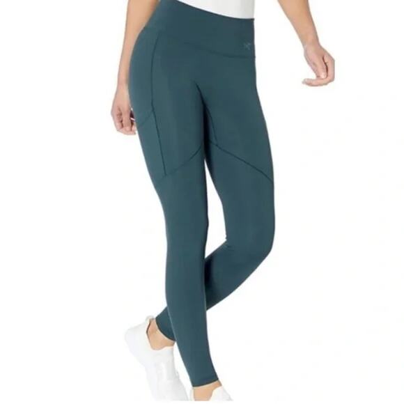 Arcteryx Women’s Size XS Oriel Legging Teal Ankle Pockets Dark Green Athleisure - Picture 1 of 10